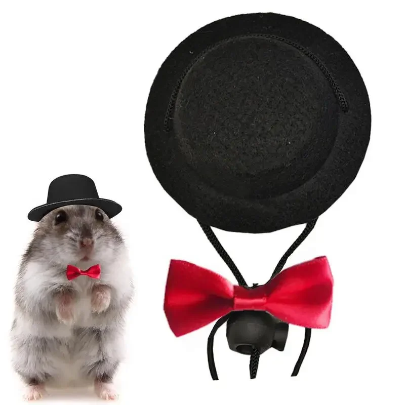 Шляпа для хомяка фетровая шляпа с бантом и перьями
