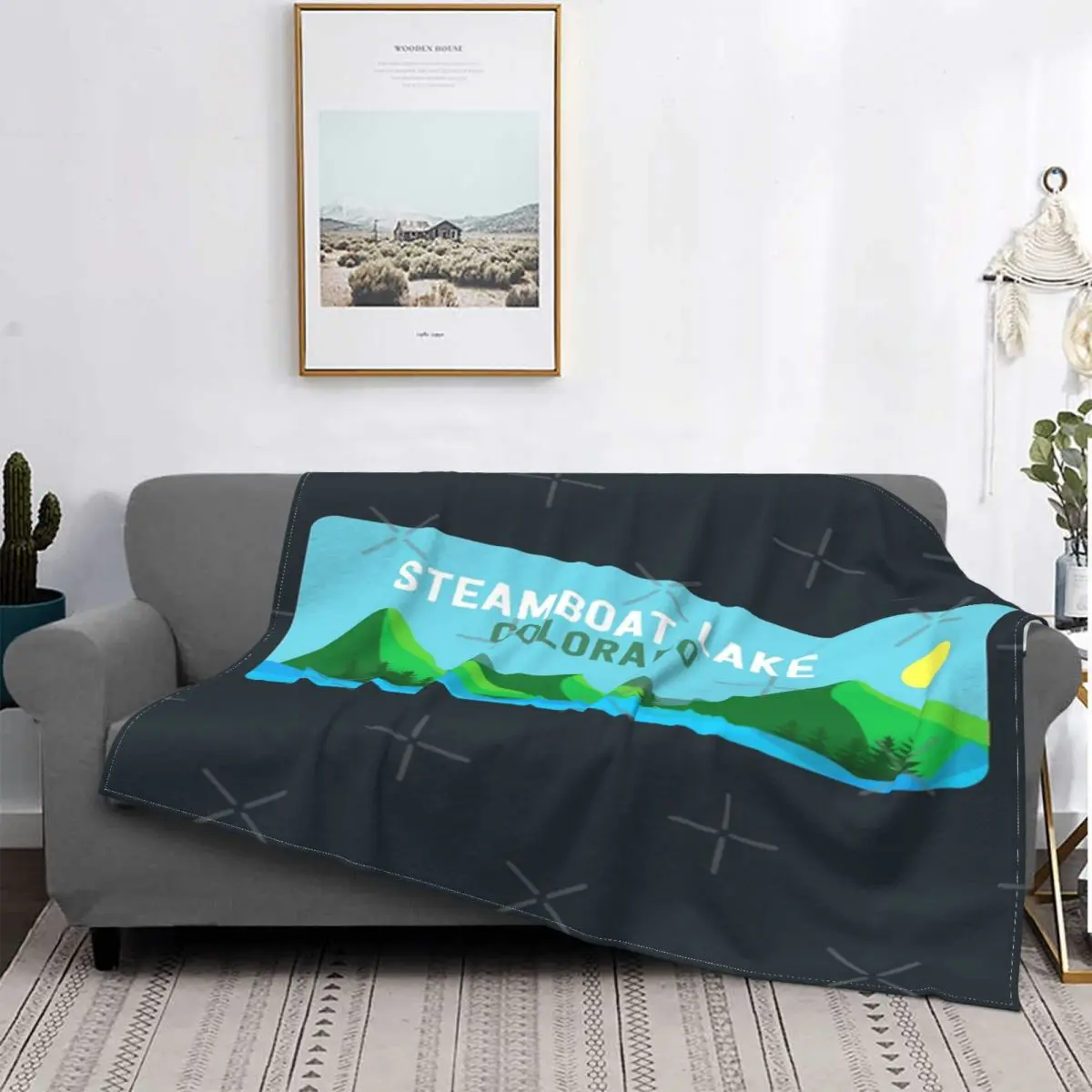

Steamboat-Manta de muselina para el lago de Colorado, colcha de cama, alfombra a cuadros, colcha de 220x240, 3 unidades