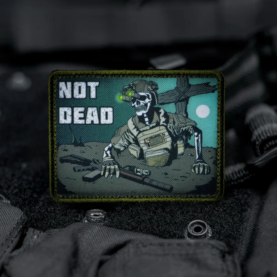 Эмблема NOT DEAD значок Морского Жнеца смерти принт на крючках и петлях армейские