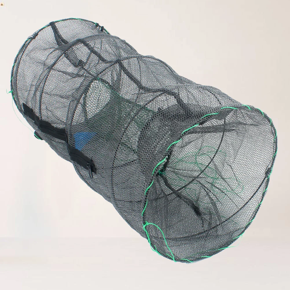 

1PC Foldable Bait Cast Mesh Trap Net Portable Fishing Landing Net Shrimp Cage for Fish Lobster Prawn Crayfish Crab (Ultra Dense