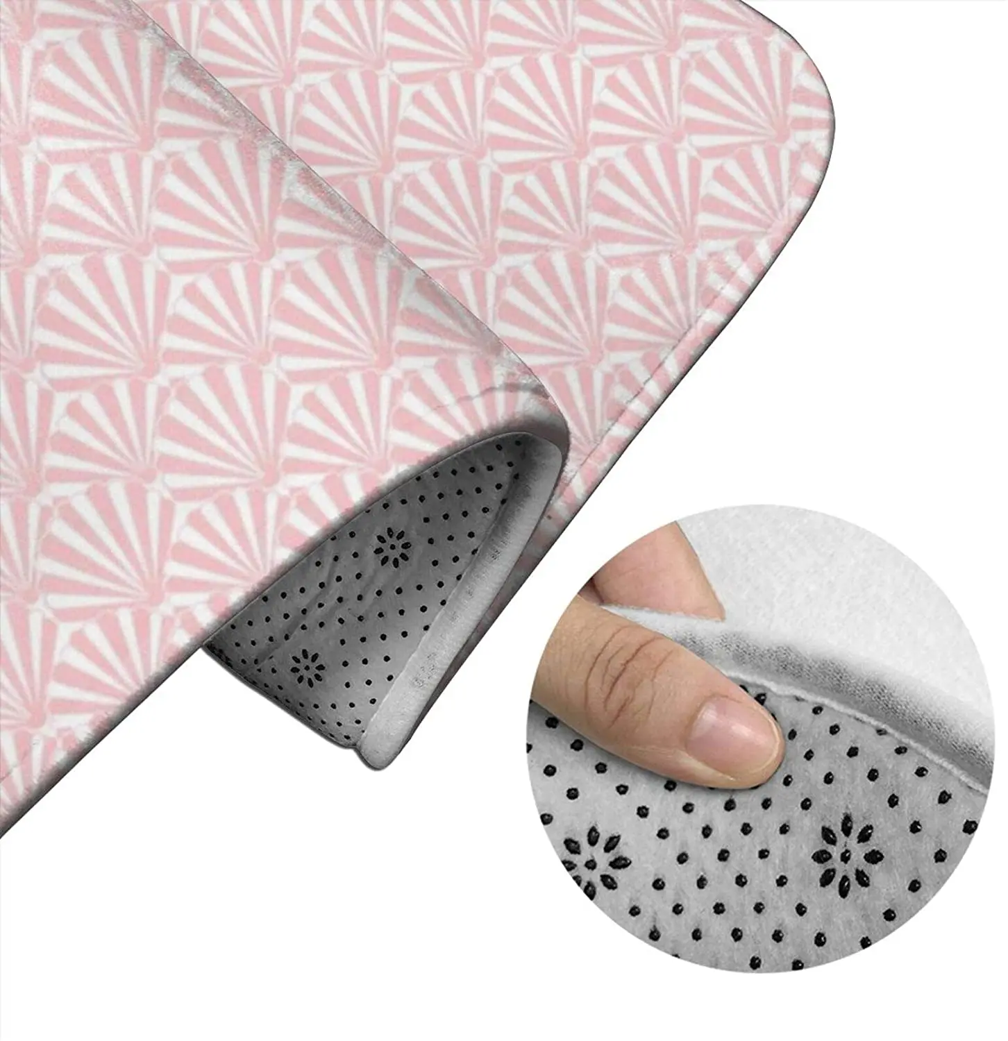 

Art Deco Pattern Pink Bathroom Mat Sets 3 Piece Set Rugs Memory Foam Mat Set Toilet Seat Cover Bath Mat lid Cover