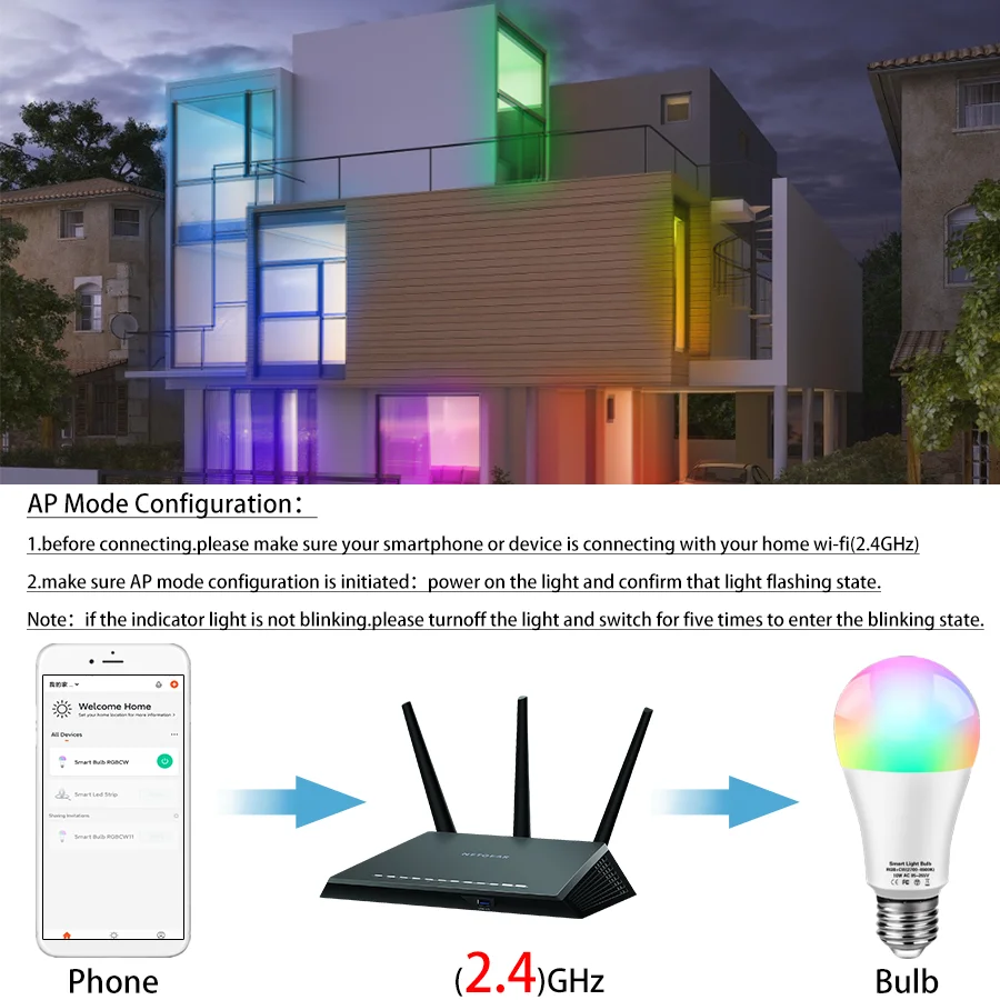Умная лампочка Alice светодиодная лампа E27 умная для дома 15 Вт Wi-Fi RGB Alexa Tuya Яндекс