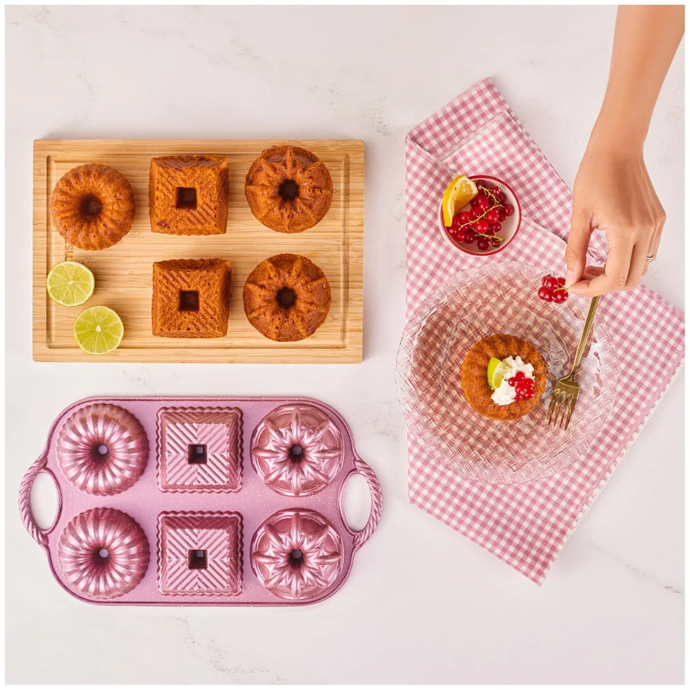 six in one model cake mold non stick granite effect and aluminum body pink gray blue golden home useful tool kitchen appliance free global shipping