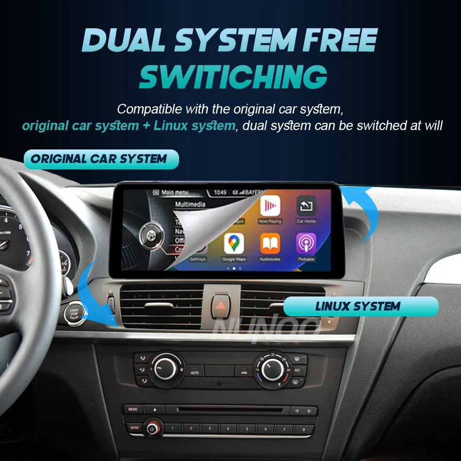 Фото Беспроводной экран с поддержкой CarPlay и Android Auto для BMW X5 E70, X6 E71, E72 2006-2013, автомобильная мультимедийная система, радио, мультимедийный плеер, авторадио на базе Linux. №4