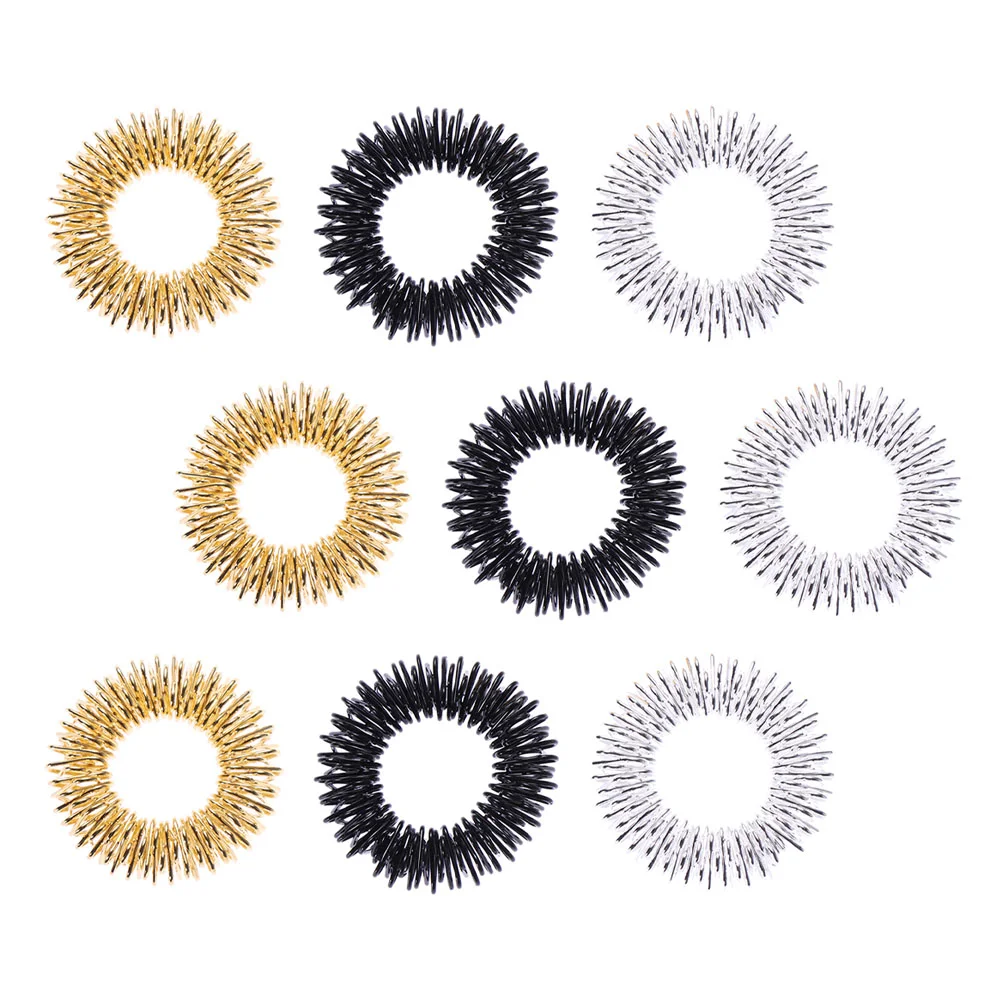 

9pcs Finger Rings Fine Good Acupressure Finger Rings Portable Finger Massagers Medicine Circles