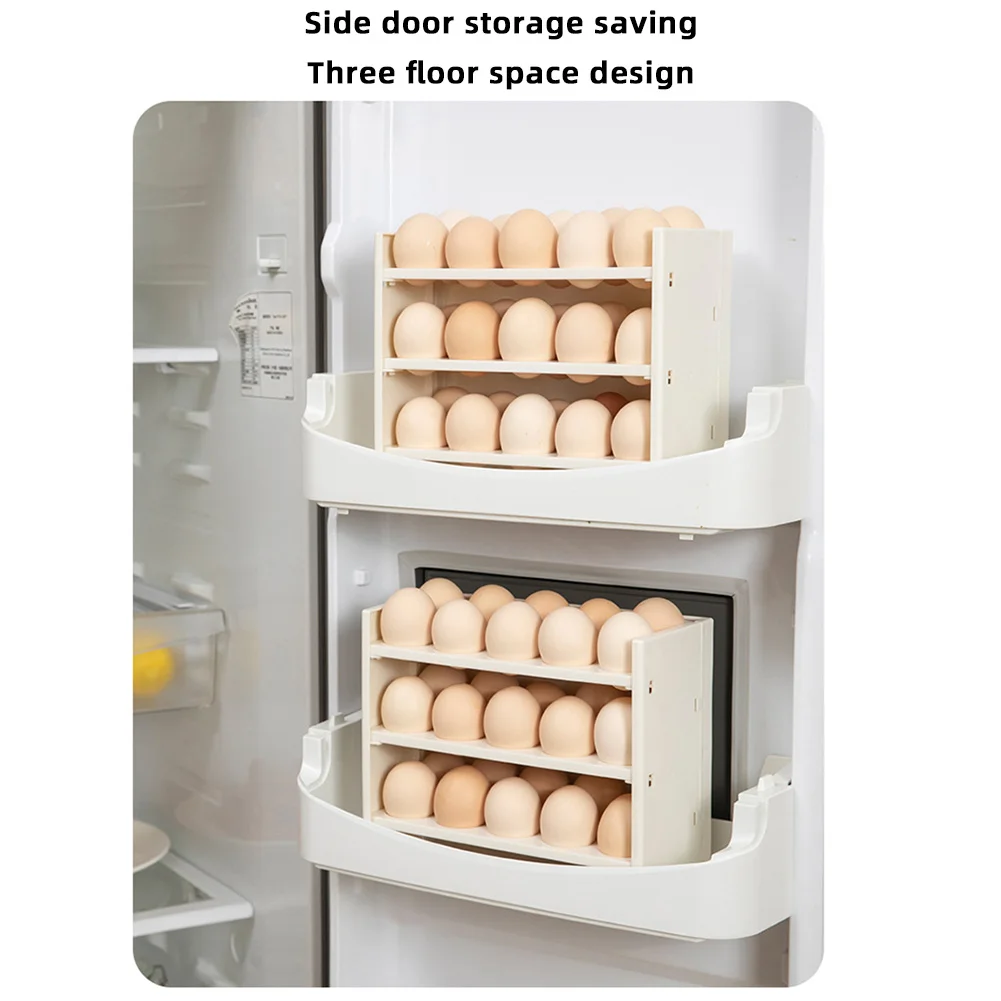 

New Refrigerator Egg Stand Shelf Kitchen Egg Holder Fresh Storage Box Eggs Display Rack Eggs Storage Container 3-Layer