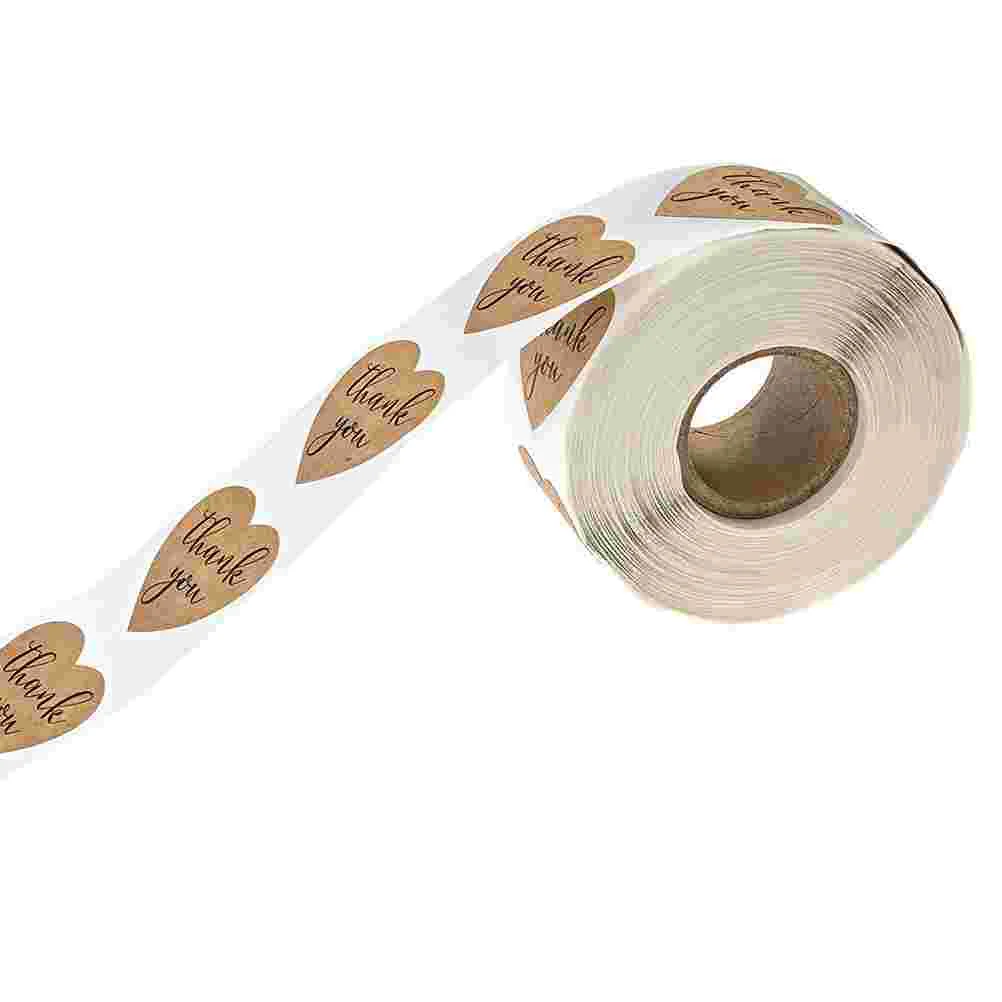 

1 Roll Roll Heart Shape Stickers Kraft Paper Diy Sticker Gift Packing Label Self- adhesive Sticker For Valentines Day