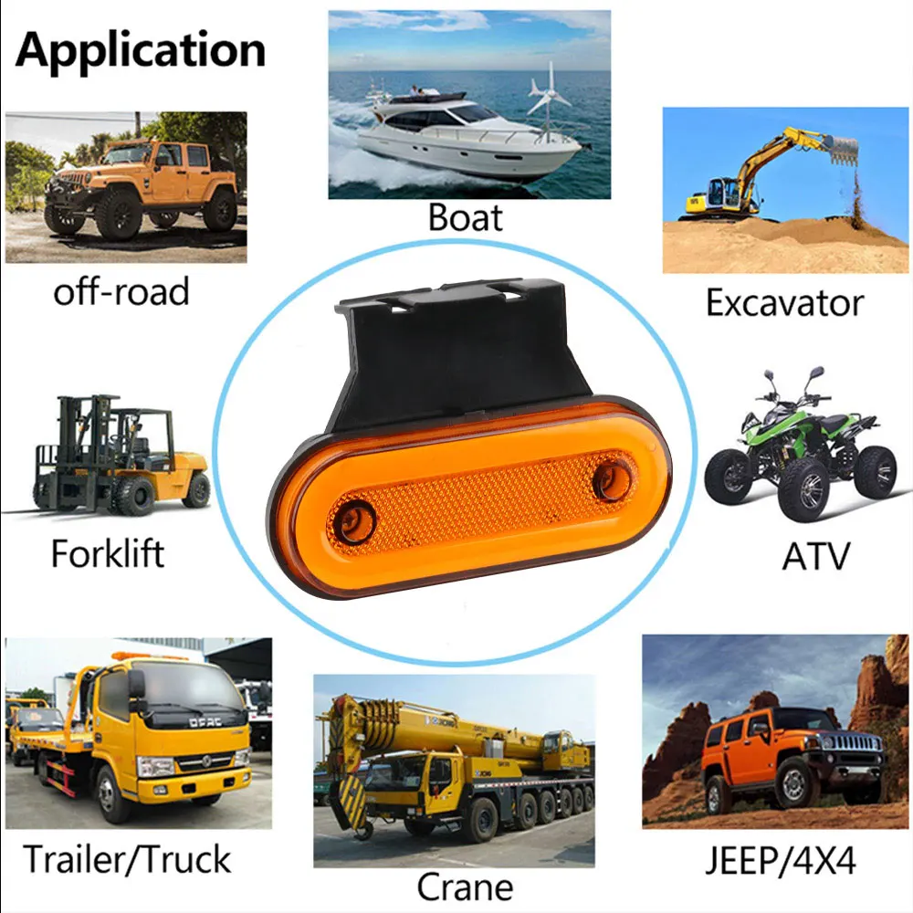 24 В светодиодный боковой фонарь для грузовика Предупреждающие огни светодиодные