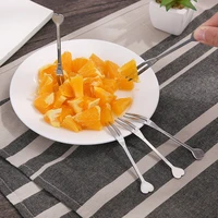 creative love stainless steel kitchen cafeteria accessories bento box kid accessories home party cake fruit dessert fork cutlery