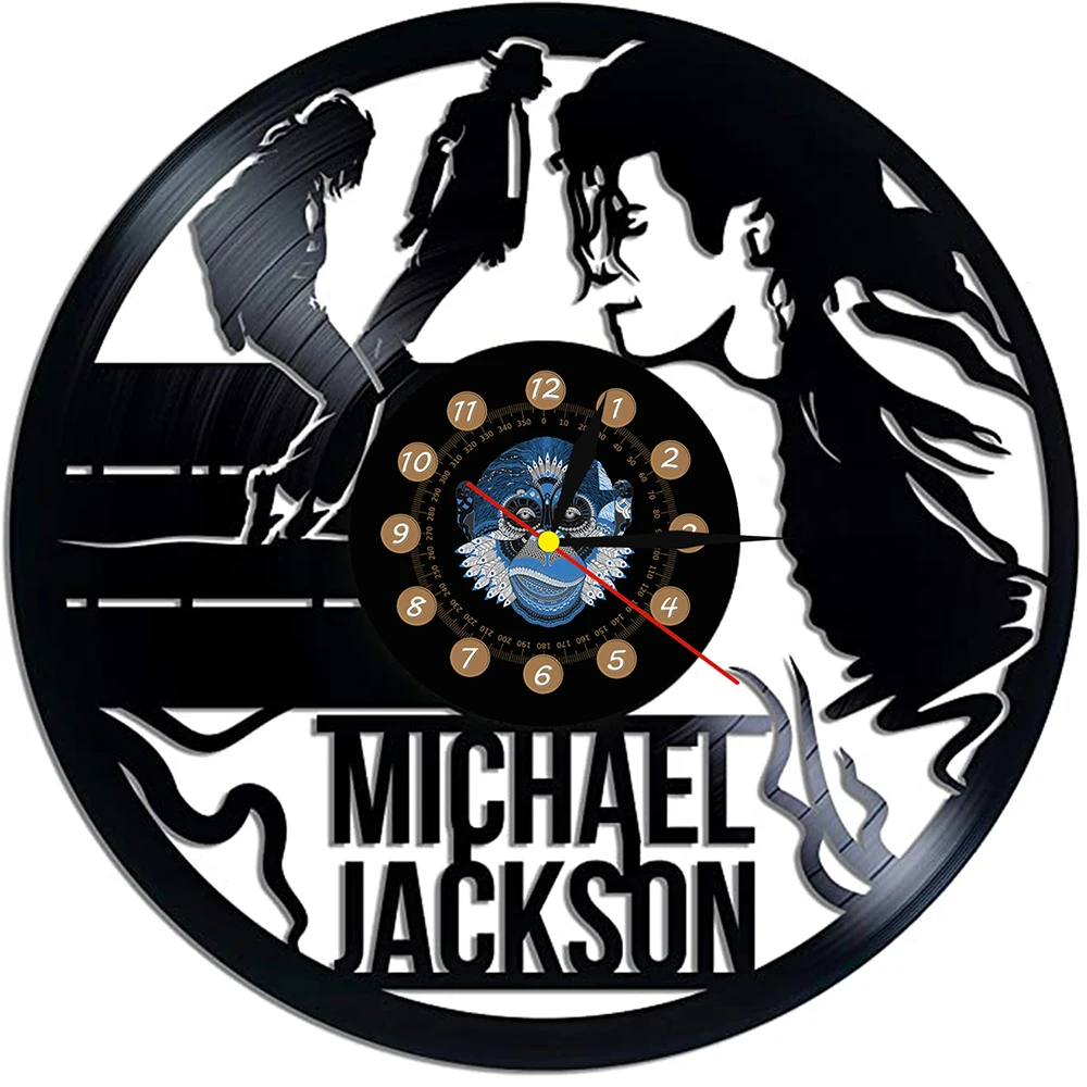Vintage Vinyl Record Wall Clock Modern Design Music King Michael Jackson Vinyl Clocks Wall Watch Home Decor Gifts for Fan
