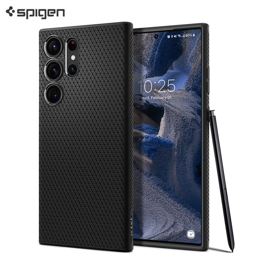 

Original Spigen For Samsung Galaxy S23 Ultra Liquid Air TPU Soft Silicone Phone Case Mil-Grade Certified Shockproof Cover Coque