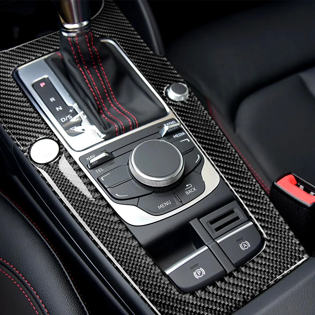 Купи Car Center Control Transmission Shift Frame Cover Carbon Fiber Panel Trim Sticker Decor Accessories For Audi A3 8V 2014-2019 за 1,310 рублей в магазине AliExpress