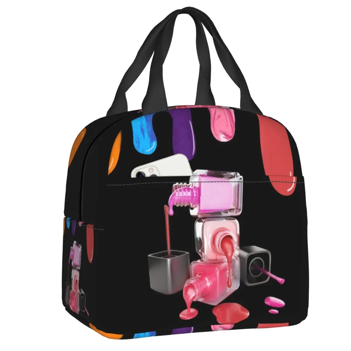 

Nail Artist Gift Thermal Insulated Lunch Bag Women Manicurist Nail Polish Portable Lunch Tote School Children Storage Food Box