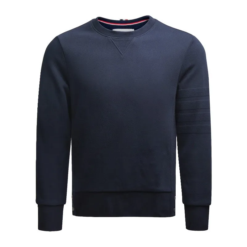 TB THOM Men's Sweatshirt Korean Fashion Brand Cotton Stripes O-neck Pullovers Tops Daily Streetwear Harajuku Blouses