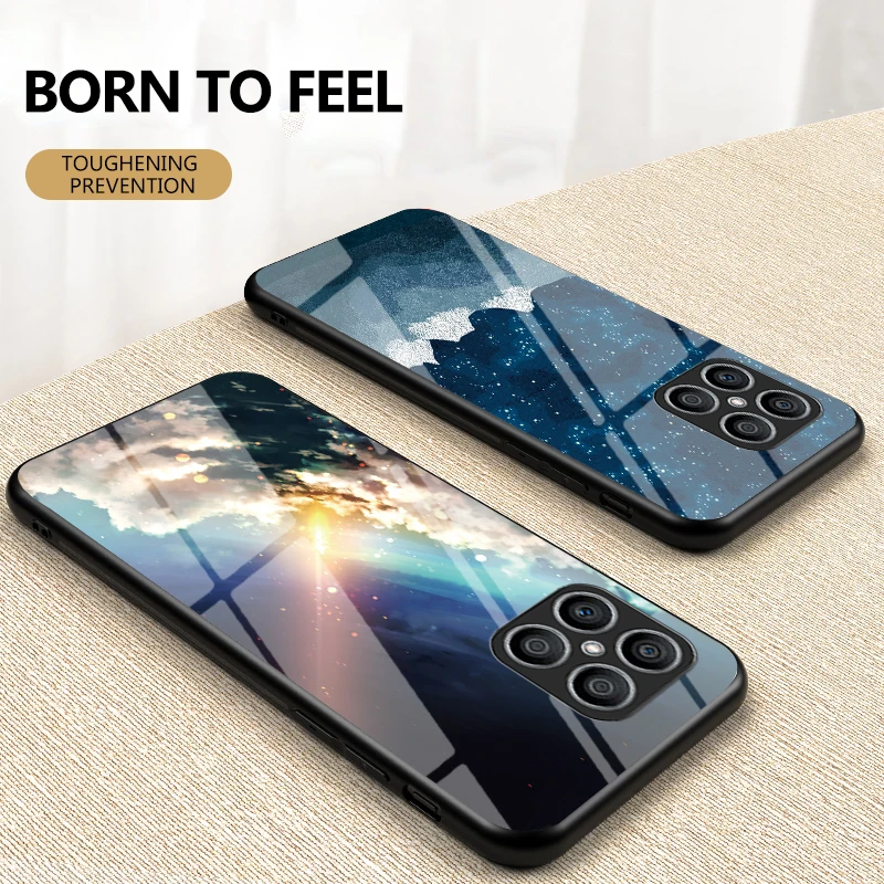 HonorX8 X30i 2022 Phone Case for Huawei Honor X8 Back Cover Painting Tempered Glass Silicon Bumper Capa Hono X 8 8X 30i 5G Shell