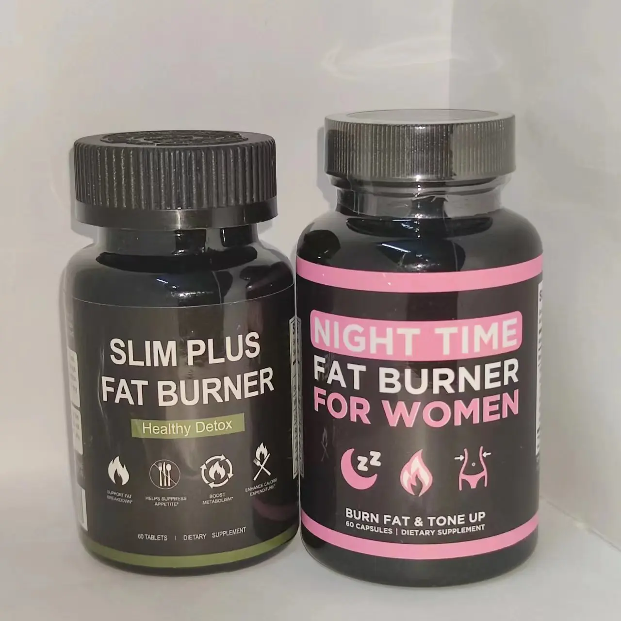 

1 Bottle Slim Capsule Powerful Weight Loss Diet Pills and 1Bottle Theanine White Yun Bean Helps Sleep Health Food Capsule