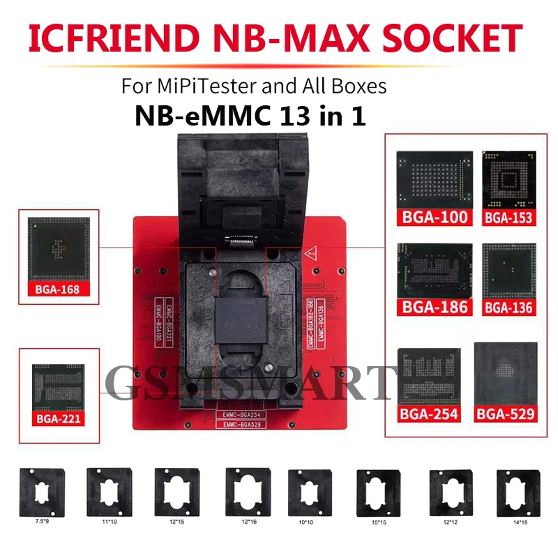 Розетка для телефона ICFRIEND NB-Max розетка EMMC 13 в 1 + UFS BGA254 BGA297 BGA153 с разъемом Medusa Pro UFI |