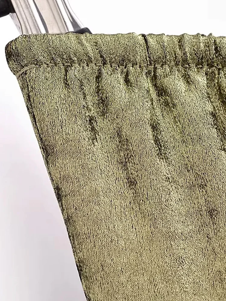 Женские прямые брюки KAOPU ZA винтажные с высокой эластичной талией и завязками из