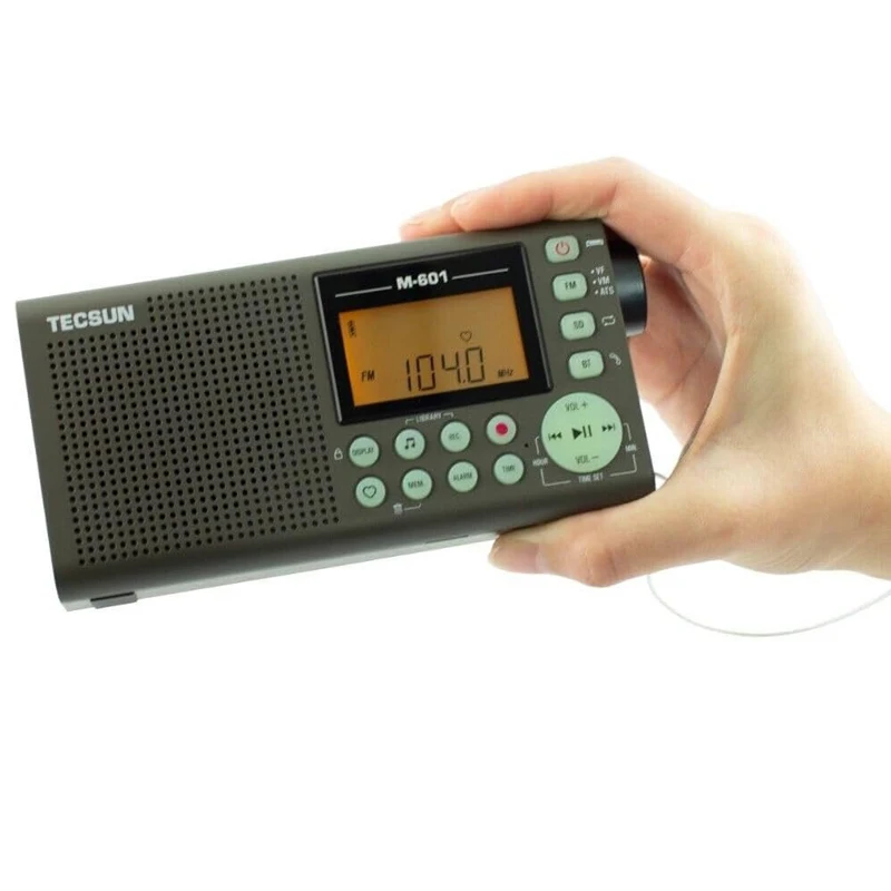 Фото Перезаряжаемая цифровая портативная FM-радио Tecsun M-601, аудиорекордер и плеер с Bluetooth 5.0, слот для карты Micro SD USB-C №3