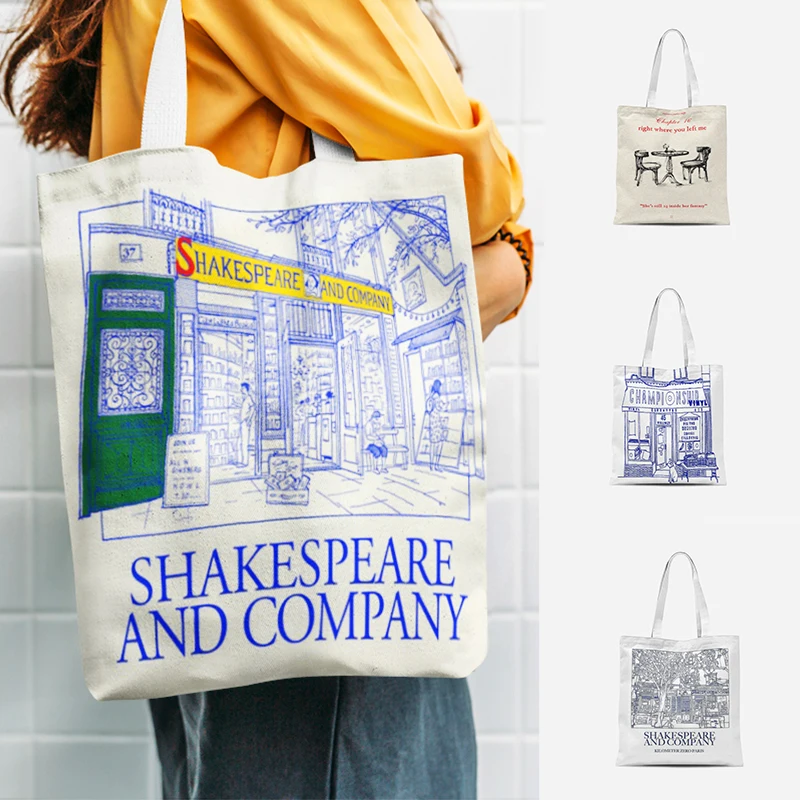 

Shakespeare Print Shoulder Bag Female Printed Student Schoolbag Fashion Portable Shopping Bag Handbags Tote Books Bag for Girls