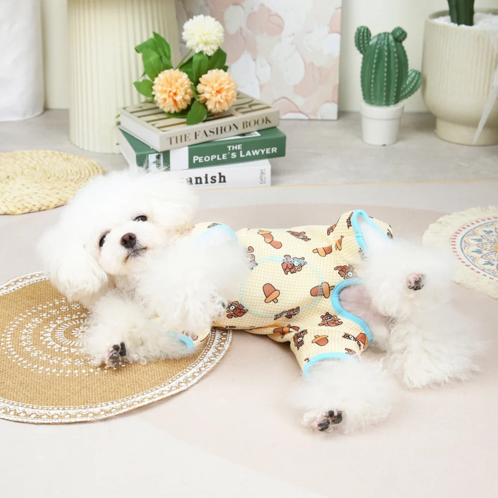 Puppy Dog Pajamas Pet Jumpsuit Soft Puppy Rompers Small Dog Cute Clothes Onesies Puppy Bodysuits for Pet Puppy Dog Cat Apparels images - 6