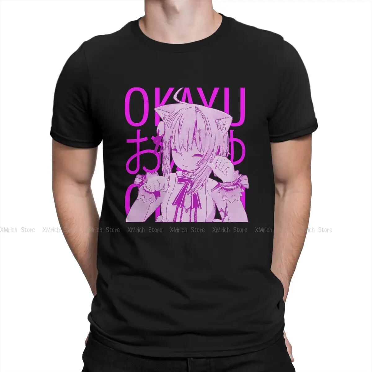 

Nekomata Okayu Idol Costume Men T Shirts Hololive VTuber Novelty Tee Shirt O Neck T-Shirts Pure Cotton Gift Idea Clothes