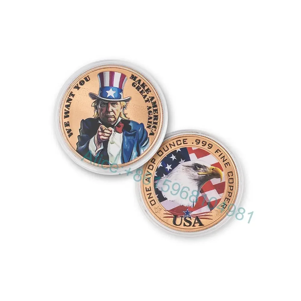 50/100 шт. 2024 Trump USA металлическая монета с изображением эксклюзивного медного