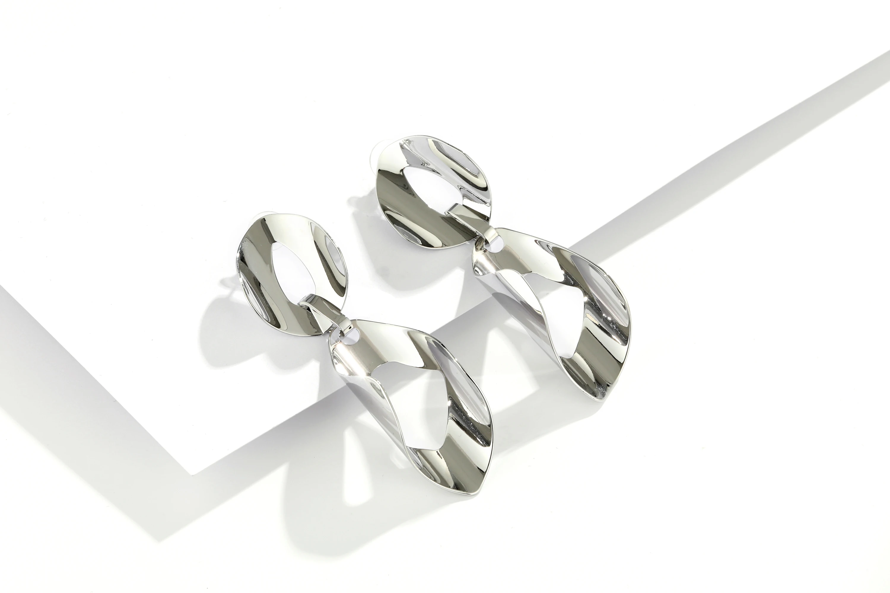 

Wednesday520 Women's Earrings,925 Shiny Metal Silver Big Fashion Trendy Jewelry.Stainless Steel