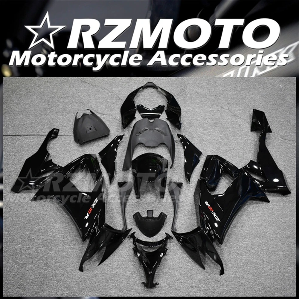 

4Gifts New ABS Fairings Kit Fit for Kawasaki Ninja ZX-10R ZX10R 2008 2009 2010 08 09 10 Bodywork Set Black Glossy