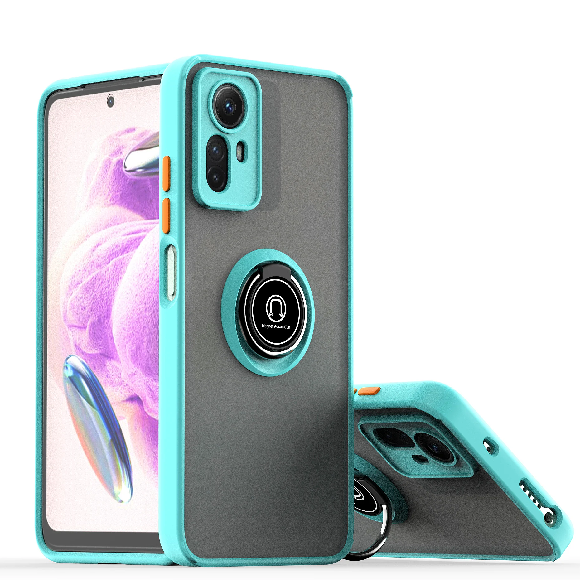 

Ring Magnetic Case For Redmi Note 12 S Note12 Pro Plus 12 Turbo POCO F5 X5 Xiaomi 12 13 Lite Ultra Clear Frosted Armor Cover