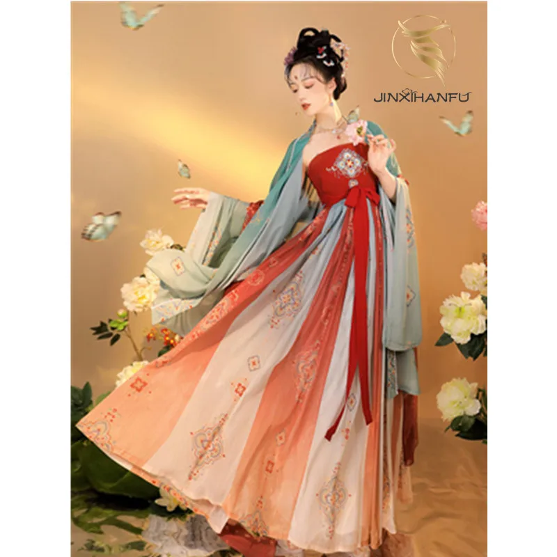 Original Design Hanfu Women Tang Made Autumn Winter Ancient Style Fairy Full Of  Kezi Skirt 2 Pieces Per Set