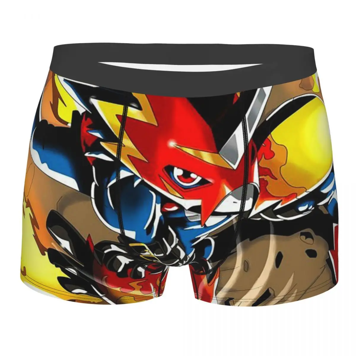 

Милое Мужское нижнее белье Digimon с мультяшным рисунком, боксеры, шорты, трусы, новинка, мужское нижнее белье со средней талией