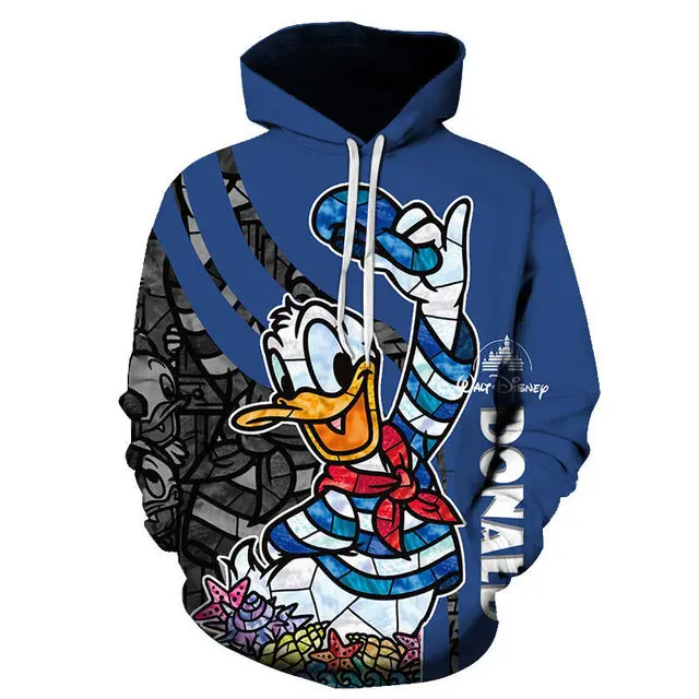 Disney 3D Printing Pullover man woman Children Fashion Casual Clothing Fun Mickey Mouse Hoodies Donald Duck Anime Sweatshir