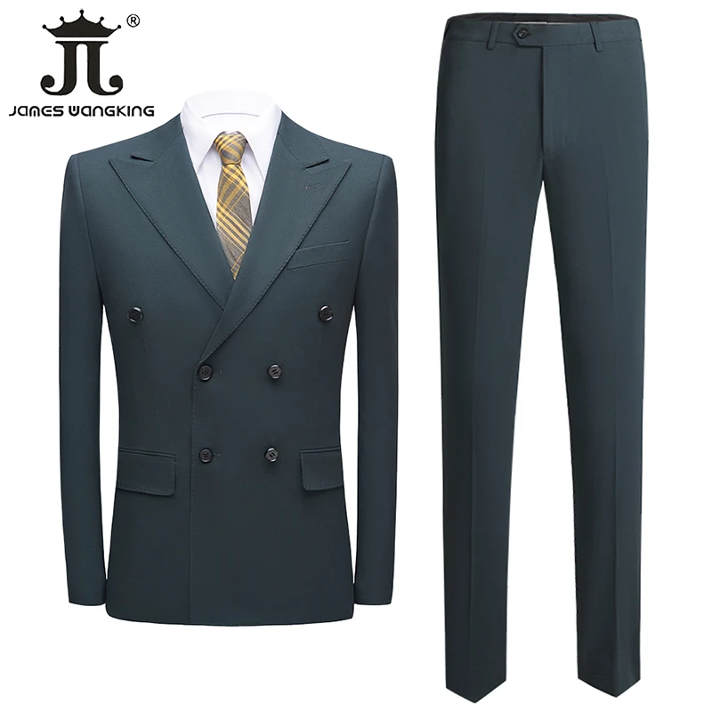 

(Блейзер + брюки) темно-зеленый однобортный мужской костюм в стиле ретро смокинг для вечеринок свадебное платье для жениха Деловая одежда