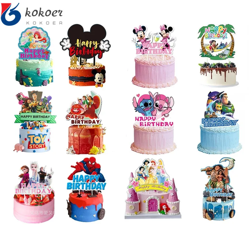 

wholesale Disney Encanto Princess Frozen Anna Elsa Birthday Party Cake Decorations Supplies Baby Shower Cake Topper Kids Gifts