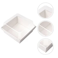 50pcs pastry boxes bakery box cookie boxes cake carrying boxes pie slices containers take out cake holder with clear lid for
