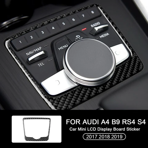 Для Audi A4 B9 RS4 S4 2017 2018 2019 Автомобильный интерьер из углеродного волокна автомобильный мини ЖК-дисплей доска наклейка украшение отделка наклейка Стайлинг