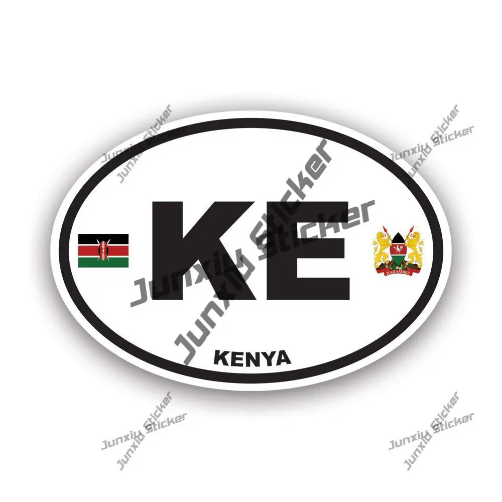 Овальная наклейка Kenya KE с гербом Кеннии флагом для автомобиля внедорожника