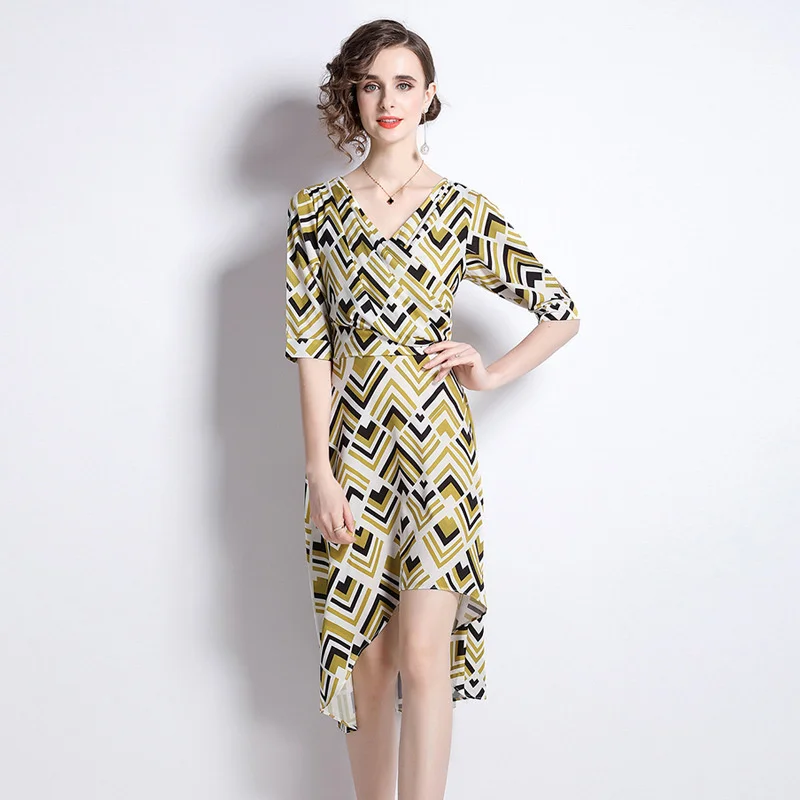 

New Arrivals Summer Elegant Outfits For Women Dress Slit Sexy French Slim Light Breathable Short Sleeve Midi Slim Dresses