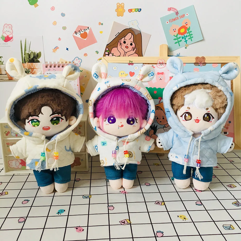 

Одежда для куклы 20 см, наряд для куклы-идола, аксессуары, куртка с капюшоном и ушками медведя, джинсовые шорты для корейских кукол Kpop Star, игрушки в подарок