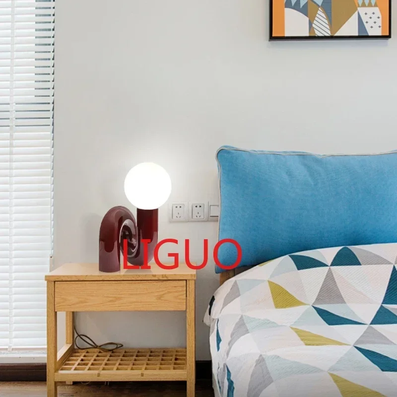 Современная светодиодная настольная лампа со стеклянными шариками ночники для
