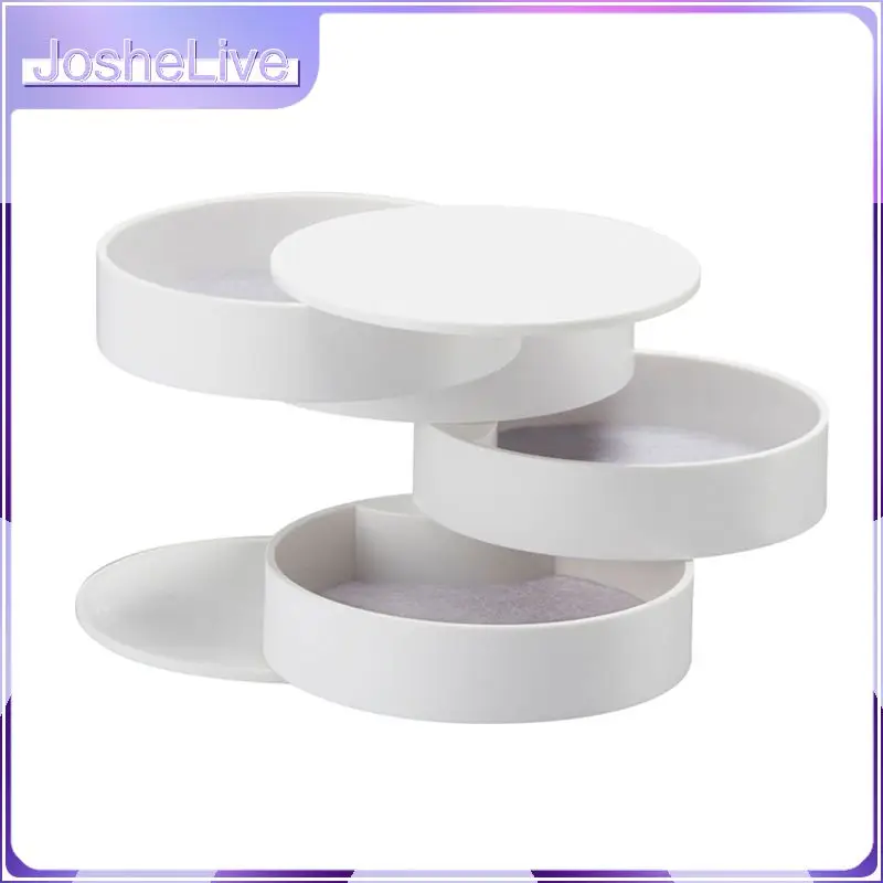 

Multilayer Advanced Rotating Plastic Jewelry Box Organizer Storage 4 Layer 360 Degrees Rotary Holder Jewelry Organizer