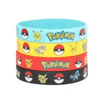 pokemon silicone bracelet cartoon anime figures cosplay bracelet pocket elf pikachu childrens wristband cute print party gfts