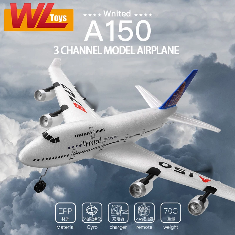 Original WLtoys A150 3CH RC Airplane Boeing B747 Model Fixed Wing EPP Remote Control Aircraft Toy XKA150-B747 Airbus Gift