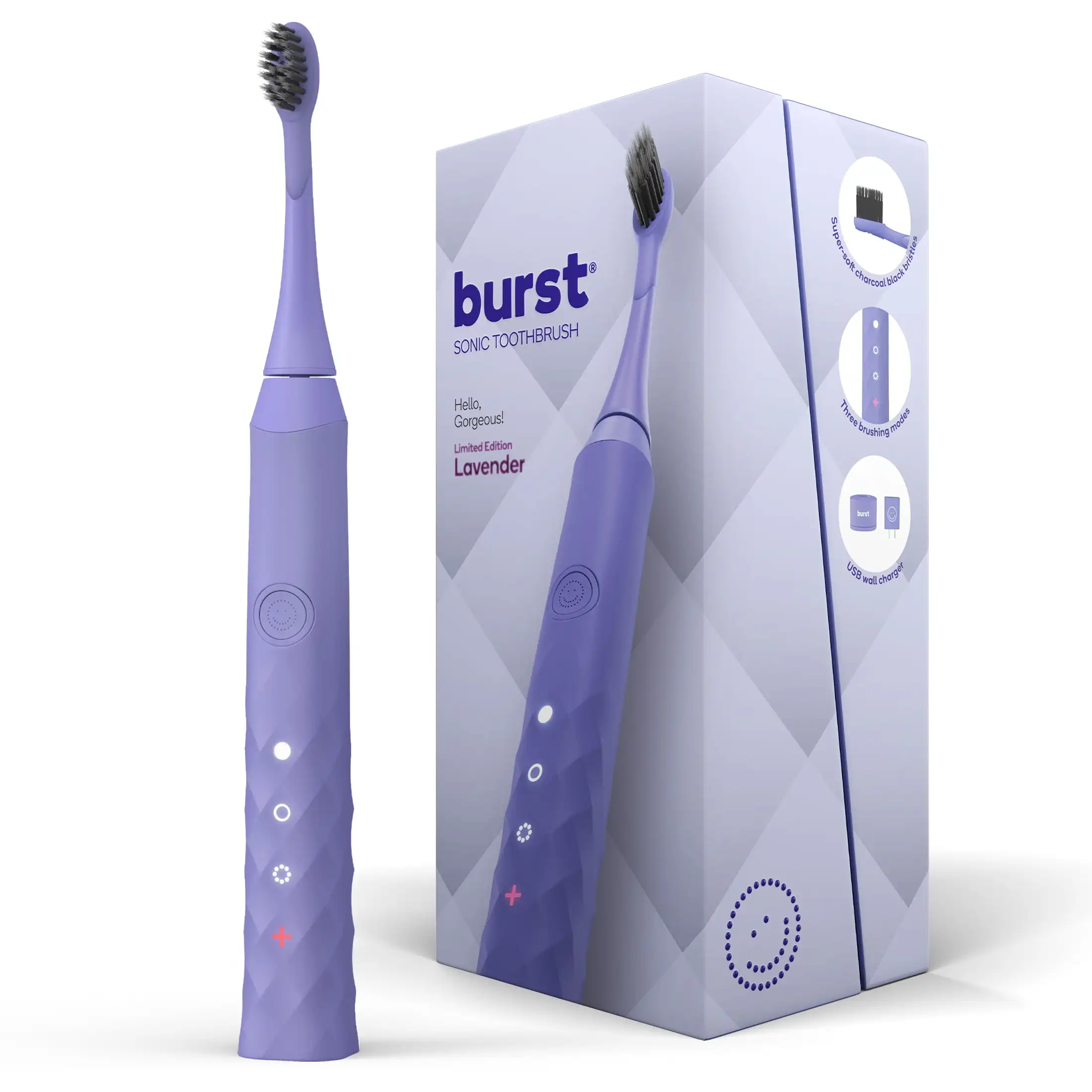 

BURST Sonic Electric Toothbrush with 1 Head and Charging Base, Lavender