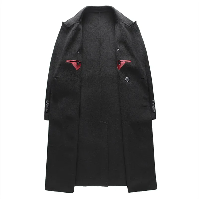 Шерстяные товары мужское пальто ручной работы осенне-зимний стиль шерстяная