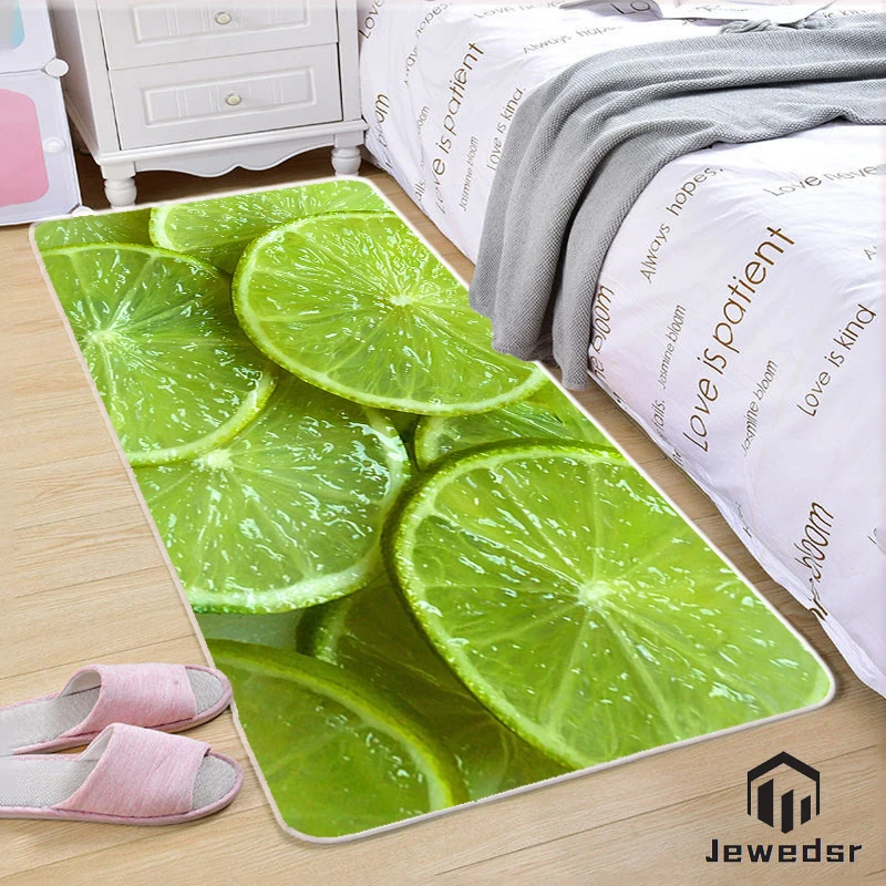 

Green healthy fruit picture Bedroom carpet room floor kitchen entrance door bathroom mat bathroom corridor home non-slip blanket