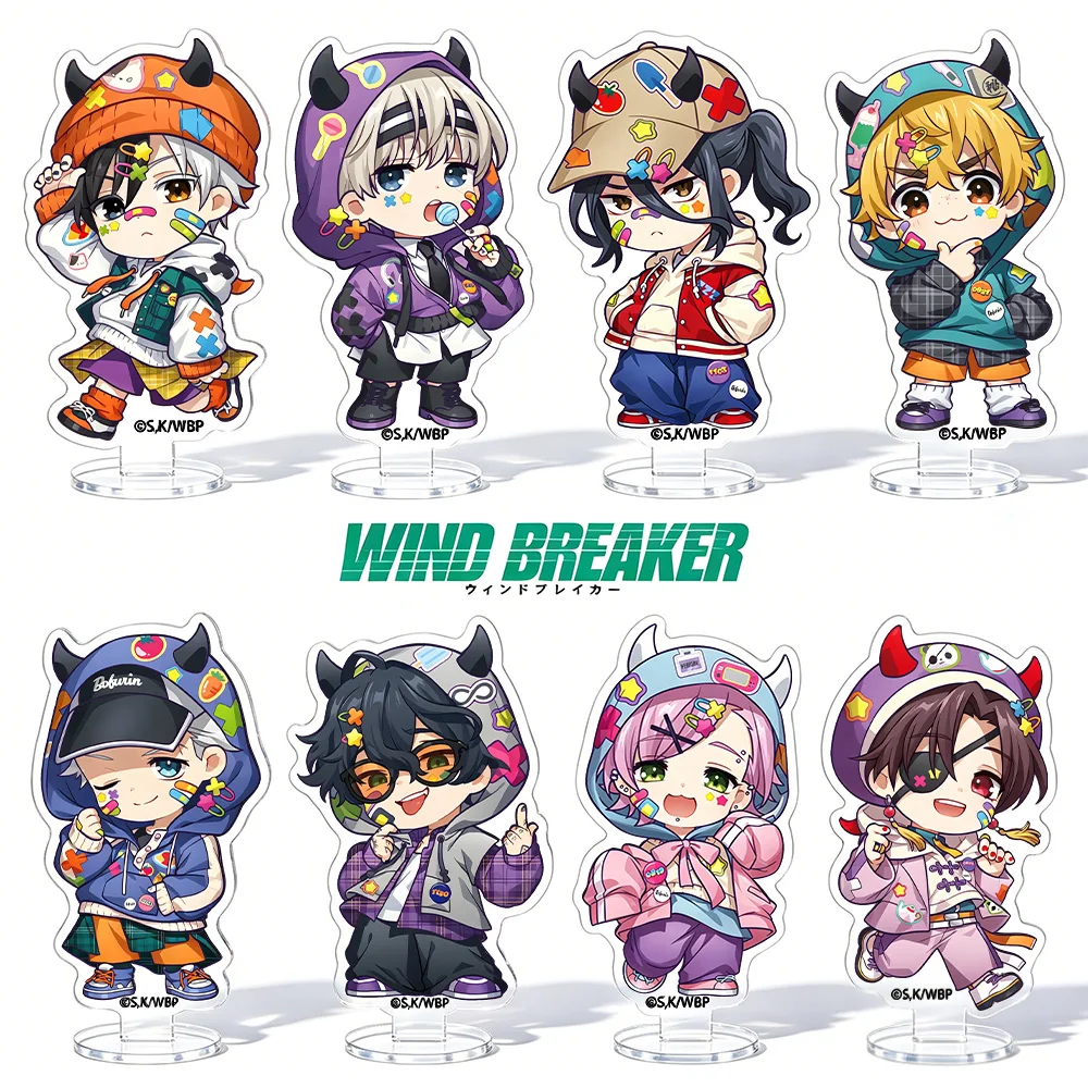 Фото Брелок-подставка из акрила WIND BREAKER с персонажами чиби: Сакура, Харука, Суо, Хаято, Кирю, Мицуки, Нирей, Акихико, Девил Декорейшн Худи №1