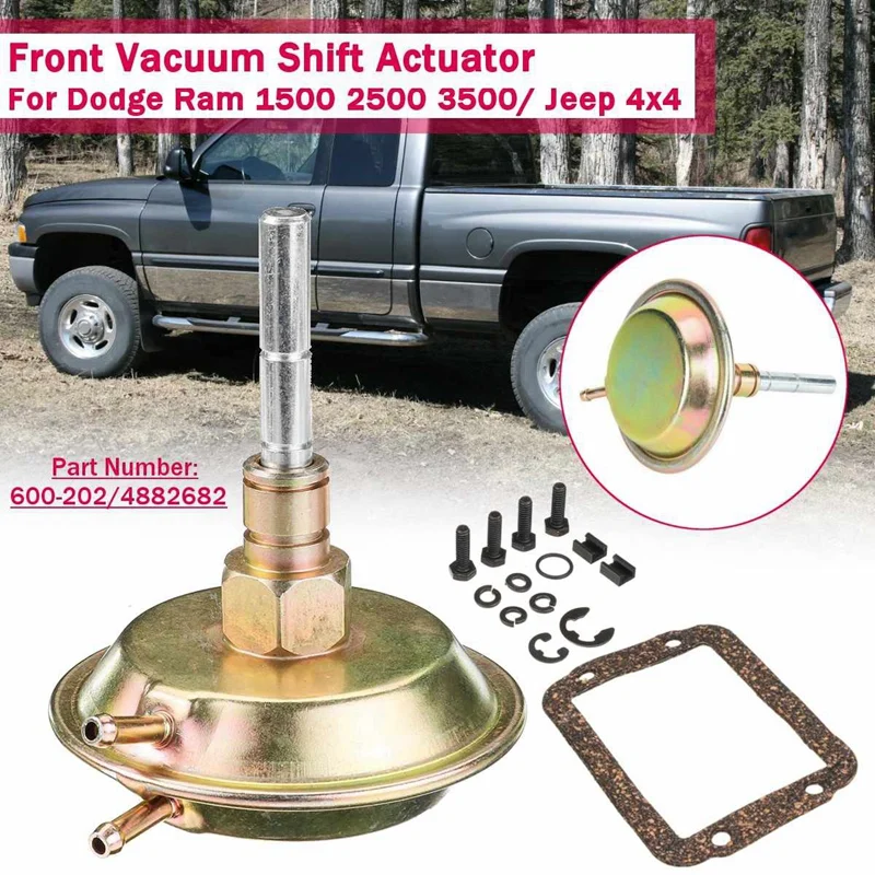 

Front Axle 4WD Vacuum Actuator Shift Kit for 91-95 Jeep 90-02 Dodge Ram 1500 2500 3500 600202 4506116 4X4 Pickup Truck