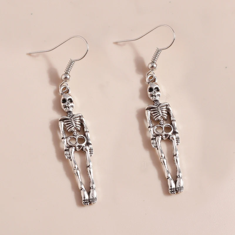 Vintage Metal Skull Skeleton Earrings for Women Men Dangle Earrings Halloween Party Jewelry Gifts Aretes De Mujer Modernos 2023